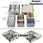 Fordonral 12 Pack Drawer Organizer Clothes, Foldable Fabric Dresser Organizer - Image 3