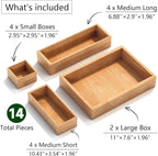 Bamboo Drawer Organizer 14 Pcs for Kitchen Multi-purpose Storage Dividers for - Image 2