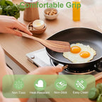 2 Pack Wooden Spatula, Acacia Wood Long Handle Flat Frying Turner, Handmade - Image 2