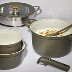 CAROTE Ceramic Saucepan Set 5.5QT/3QT/2QT，Nonstick Cooking Pots Set - Image 7