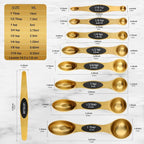Gold Magnetic Measuring Spoons Set Stainless Steel - Image 2
