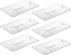 CURTA 6 Pack NSF Notched Food Pan Cover, 1/3 Size Clear Polycarbonate Lid by CURTA