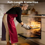 SHEOMERN Aprons for Men Kitchen Cooking – Waterproof & Oil Proof 3-Layer Long - Image 4