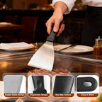 Griddle Scraper，Stainless Steel Grill Scraper, Slant Edge Metal Spatula - Image 3