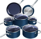 Nuwave Healthy Duralon Blue Ceramic Nonstick 12pc Cookware Set, Diamond Infused by NuWave