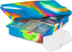 Host Ice Cube Tray with Lid, Makes 15 1.25" Cubes, Durable Silicone Trays by HOST