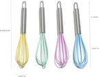 Mini Whisks 6 inch 4Pcs silica gel stainless steel Whisk, Hand Egg Mixer - Image 4