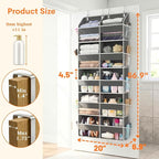 Over the Door Organizer 5 Tiers, Extra Large Behind Door Storage of 10 - Image 4