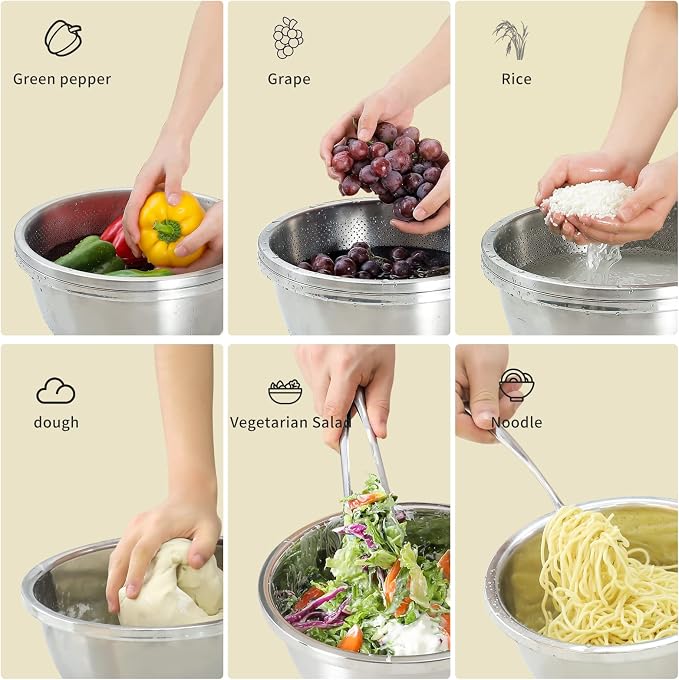 304 Stainless Steel Microporous Colander, 2.5QT Large Capacity - Image 4