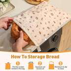Tirphy 3 Pack Reusable Bread Bags and Bowl Cover Set, Beeswax Bread Bags - Image 7