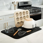 S&T INC. Dish Drying Mat XL, 18” x 24”, Absorbent Microfiber Kitchen Counter Mat - Image 2