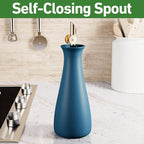 Ceramic Olive Oil Dispenser - 530 ML Capacity Matte Blue Ceramic Oil Dispenser - Image 3