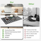 Stone Drying Mat for Kitchen Counter, Stone Bath Mat, Quick Drying Fast - Image 5