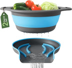 Gevoli Strainer with Self-Draining Base Over-Sink Collapsible Kitchen Colander by Gevoli