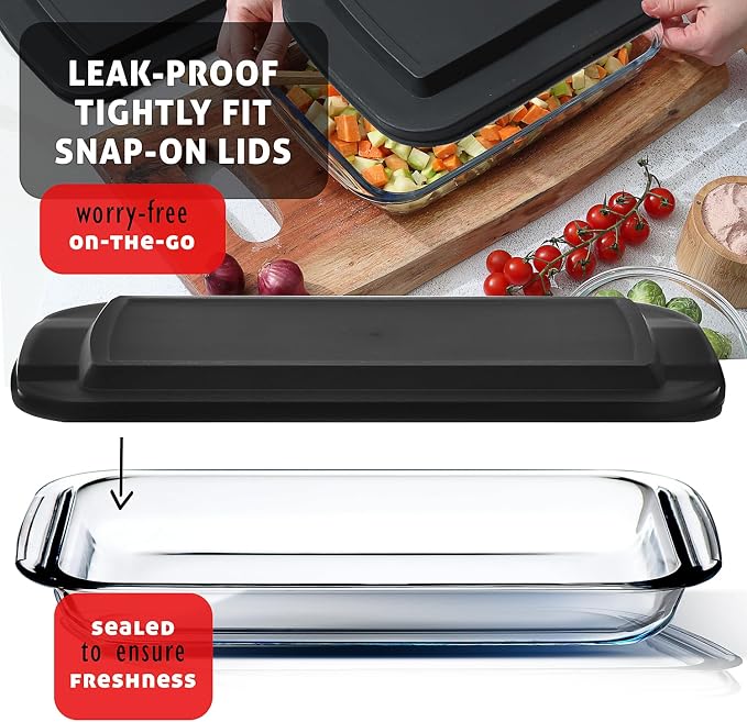 Nestl 8pc Glass Baking Dishes for Oven, Glass Food Storage Containers - Image 7