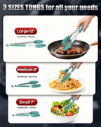600ºF Heat Resistant Kitchen Tongs, Premium Locking Cooking Tongs - Image 8