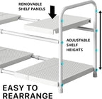 Simple Houseware Under Sink 2 Tier Expandable Heavy Duty Metal Shelf Organizer - Image 4