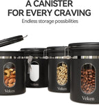 Veken Coffee Canister with Window, Airtight Stainless Steel Kitchen Food - Image 8
