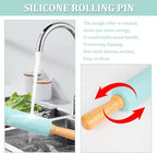 3Pcs Silicone Rolling Pin for Baking Sets, 15Inch Pastry Dough Roller - Image 4