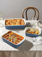 LE TAUCI Deep Casserole Dishes for Oven, 13.7”x9.6” Ceramic Baking Dish Set - Image 4