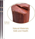 5 Pairs Chopsticks Wooden, Glamfields Reusable Chop sticks, Non-slip Japanese - Image 3
