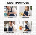 Adjustable Bib Apron 100% Polyester Kitchen Aprons Waterdrop Resistant Aprons - Image 6