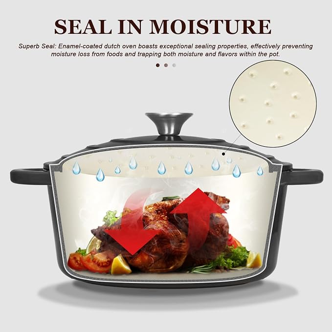 Overmont Enameled Cast Iron Dutch Oven - Image 2
