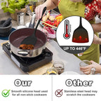 TeamFar Silicone Cooking Utensils Set, 5-Piece Heat Resistant Kitchen Utensils - Image 4