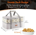 Lifewit Insulated Double Decker Casserole Carrier, Lasagna Lugger Holder - Image 2