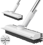 Floor Scrub Brush with Long Handle, 3 in 1 Scrape and Heavy-Duty Stiff Bristle by AIRU