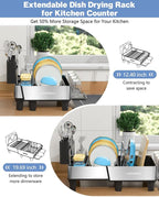 Dish Drying Rack, 304 Stainless Steel Exendable Dish Rack - Image 4