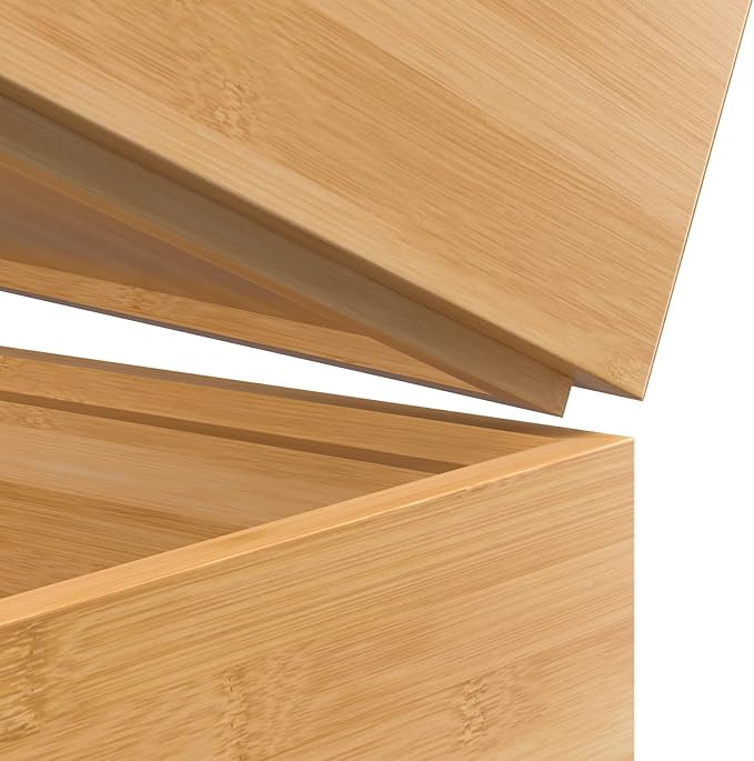 VeyFey Silverware Tray for Drawer, Stackable Kitchen Bamboo Drawer Organizer 9" - Image 5