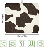 Milk Cow Drying Mat 18x16 Inch, Cattle Fur Farmhouse Dish Drainer Mats Summer - Image 2