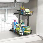 Merrylun Under Sink Organizers, 5 Adjustable Height, Metal Pull Out Under Sink by Merrylun