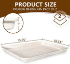 Wildone Baking Sheet Pan Set, Honeycomb Embossed Nonstick Baking Sheet 15x10 In - Image 2