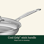 Cuisinart 12 Inch Skillet with Glass Cover, Chef's Classic Collection - Image 3