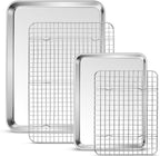 P&P CHEF 16 + 10.4 Inch Baking Sheet and Rack Set, Stainless Steel Cookie by PPCHEF
