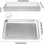 2Pcs Stainless Steel Oven Air Fryer Basket and Tray Replacement - Image 2