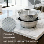 2 PCS Stainless Steel Colander, 3.5 QT 18/8 Stainless Steel Strainer, Colander - Image 7