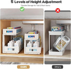 2 Packs 21IN Depth Under Sink Organizer, 2-Tier Pull Out Cabinet Organizer - Image 8