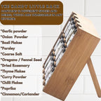TILZ GEAR Wooden 3-Tier Spice Rack, 12 Filled Glass Jars, 12 Organic Spices - Image 2