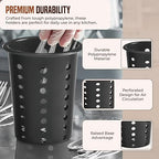 OCS Parts Perforated Utensil Drying Cups | Black | Set of 3 | Plastic Flatware - Image 4