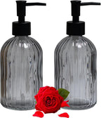 Gray Glass Soap Dispenser Set by YYTSGG