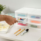IRIS USA Plastic Stacking Desk Top 3-Drawer Storage Organizer, - Image 6