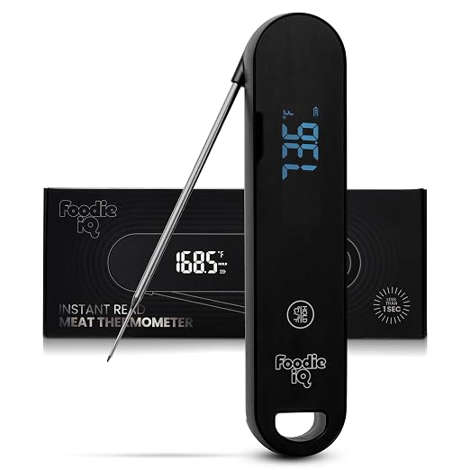 Professional Digital Food Thermometer, <1 Second Response time, ±0.5°F Accuracy by FoodieIQ