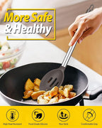 Pack of 2 Large Silicone Cooking Spoons, Non Stick Solid Basting Spoon - Image 5