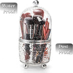 Eorbow Rotating Makeup Brush Holder, Dustproof Cosmetic Tools Organizer - Image 4
