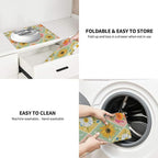 Daisy Flowers Dish Drying Mat 16x18 Inch, Microfiber Absorbent Fast Dry Mat - Image 6