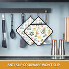 Wildflowers Butterfly Herbs Pot Holder Set of 2, Heat Resistant Potholders Oven - Image 6