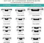 Razab 30 PC Glass Food Storage Containers - Image 2